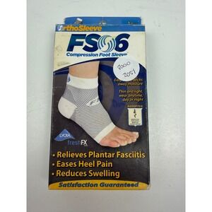 OrthoSleeve FS6 Compression Foot Sleeve Small White Relieves Plantar Fasciitis